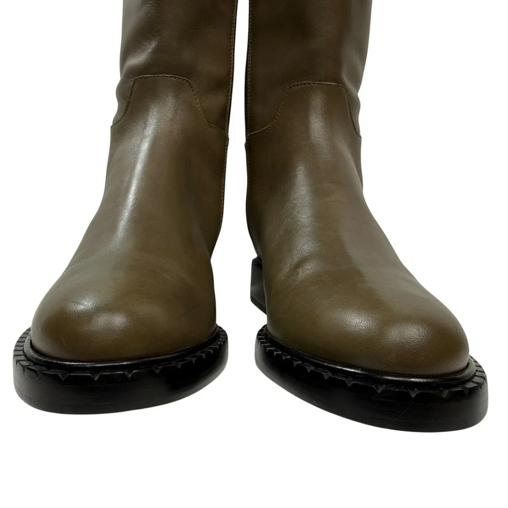 Reformation Nancy Tall‎ Knee Riding Boot NEW Women's 9 Olive Green Calf Leather